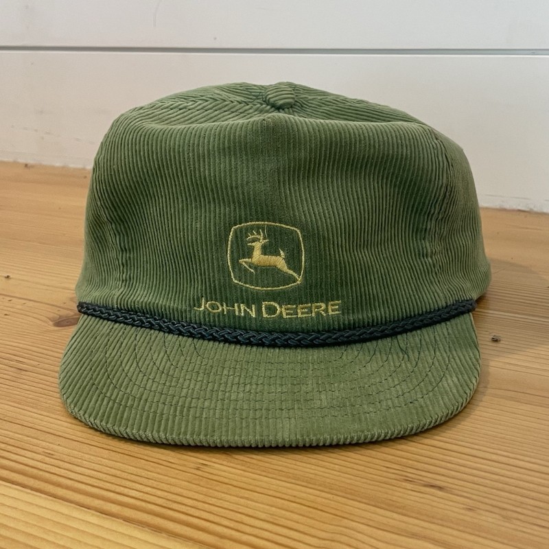 Rare VTG John Deere Corduroy Rope Hat Green Track Lock Snapback Nissin Cap gallery