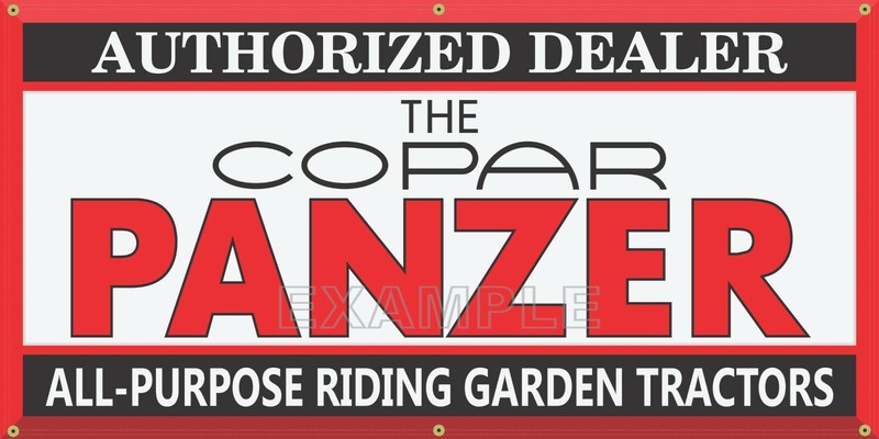 COPAR PANZER GARDEN TRACTORS EQUIPMENT DEALER VINTAGE SIGN REMAKE BANNER