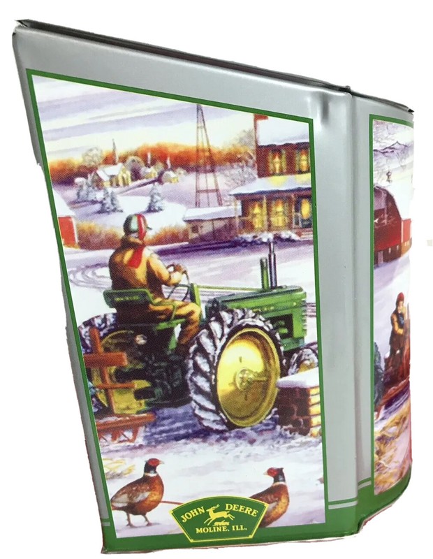 John Deere Flip Top Box 2006 Metal Great Condition Farm Country Scenes gallery