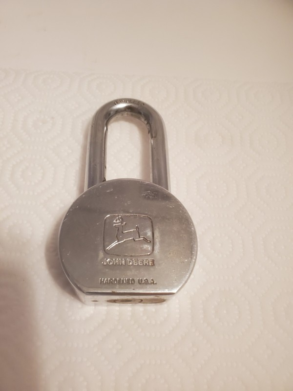 Large padlock john deere logo hardened no key tractor factory heavy
