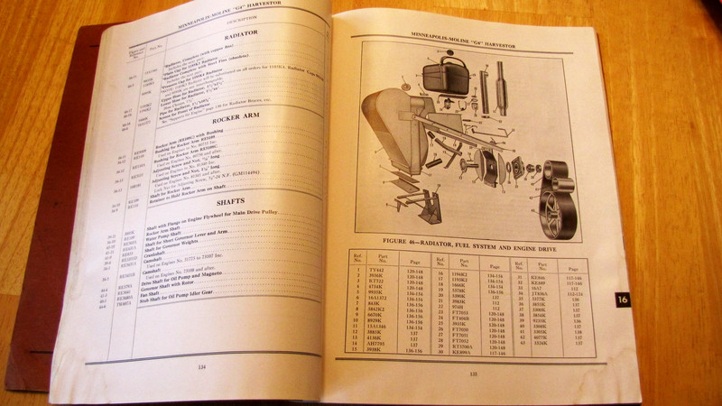 Vintage Original Minneapolis Moline Model G-4 Harvester Repair Manual Parts List gallery