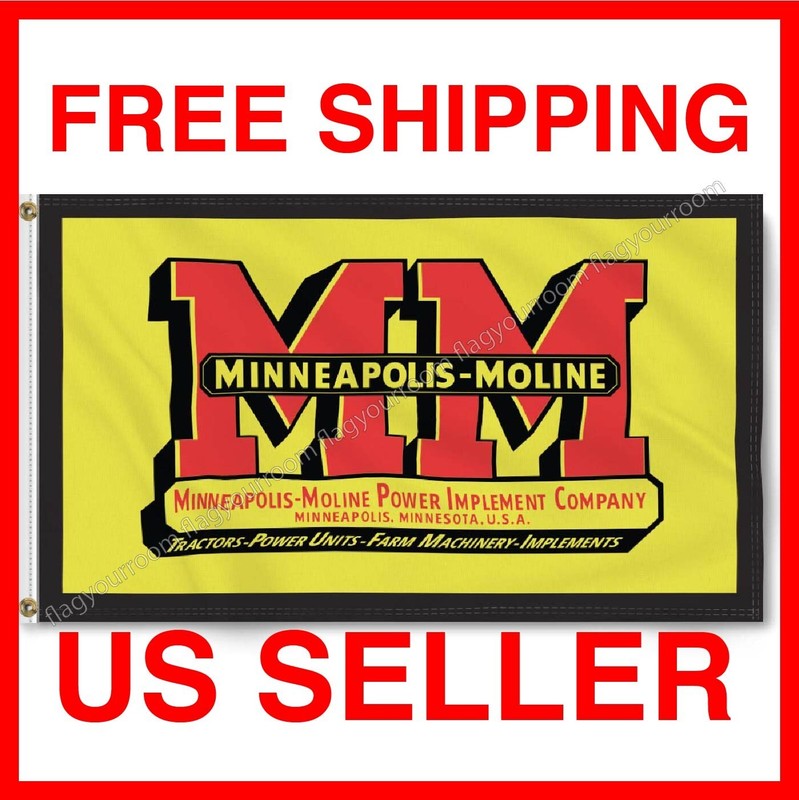 Minneapolis-Moline MM Banner Tractor Flag 3×5 FT Logo Quality Farm FREE SHIPPING