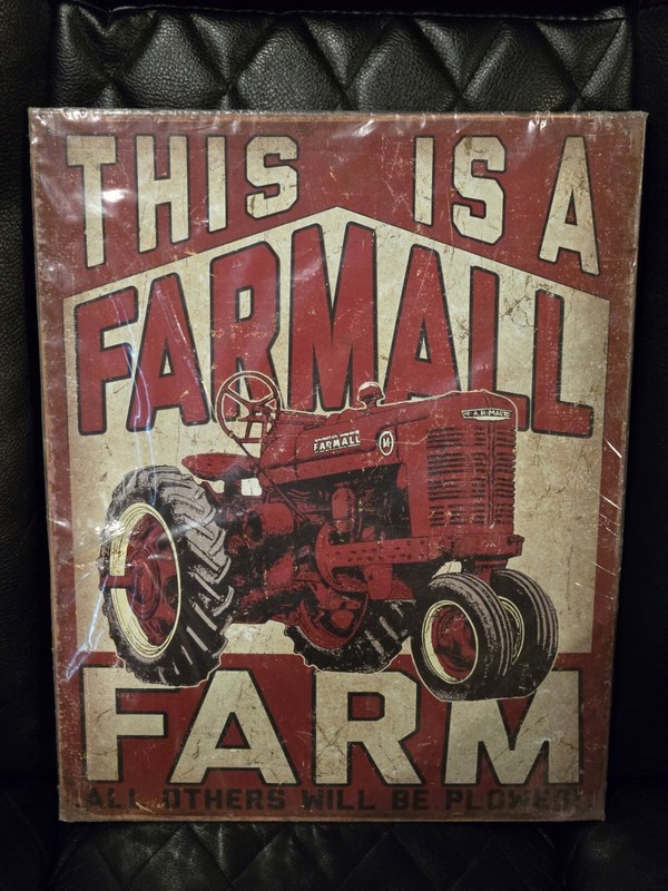 Farmall Tractor Metal Tin Garage Barn Wall Sign New In Plastic 12×16