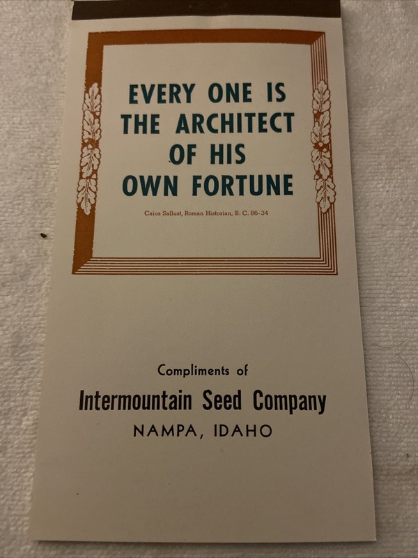 Intermountain Seed Company 1943 Motivational VTG Monthly Calendars Nampa, Idaho gallery