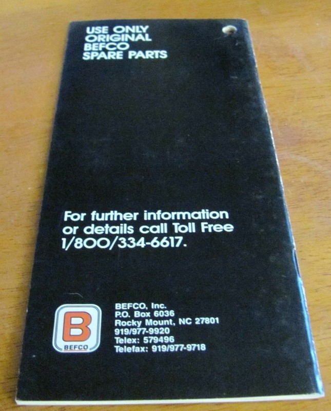 1987 Befco Products Retail Price list Sales Pamphlet gallery