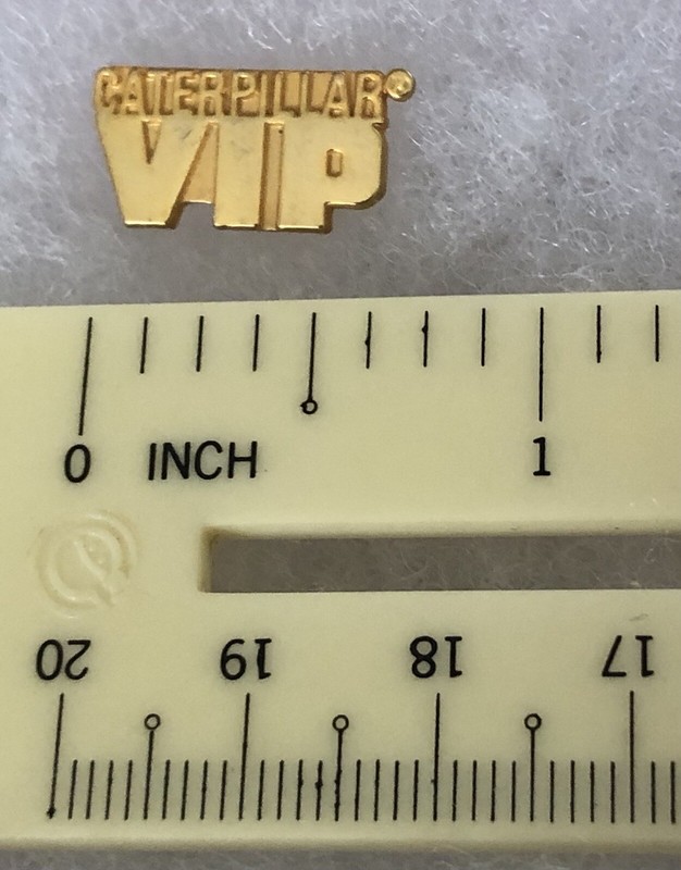 Caterpillar VIP Lapel Pin CAT Tie Tack Employee Tractor Advertising Gold Tone gallery