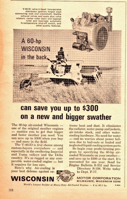 Vintage Wisconsin 60hp Engines – Original Print Ad (5.5in x 8in) Advertisement