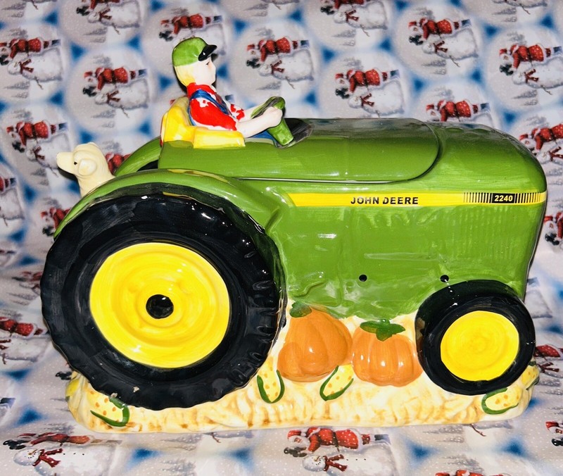 2002 Gibson Vintage John Deere Summers Harvest 8" Official Cookie Jar Tractor gallery