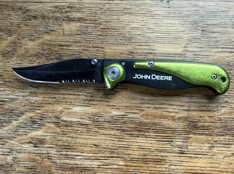 John Deere Green Folding Pocket Knife with Clip