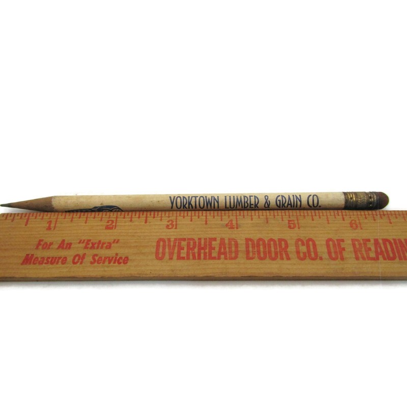 Vintage Advertising Pencil Yorktown Lumber & Grain Co. Illinois Farming Ag Promo gallery