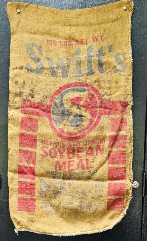 Antique Swift’s Soybean Meal Sack 100 Lb. Original Soybean Meal Bag