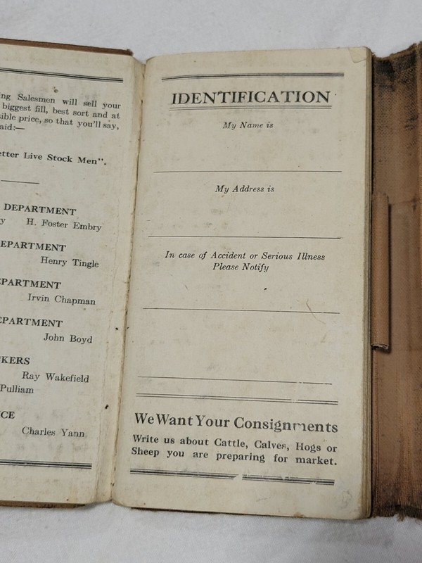 1940s Tatum Embry & Co Stockyards Louisville KY Farmer Truck Man's Memo Book gallery