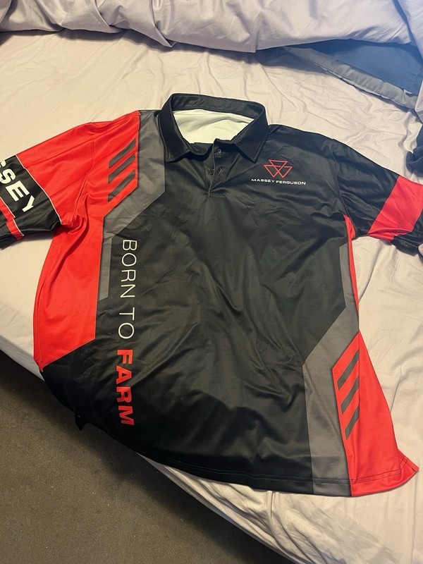 XL Massey Ferguson Pulling Pit Crew Polyester Polo Shirt Farm For Agriculture
