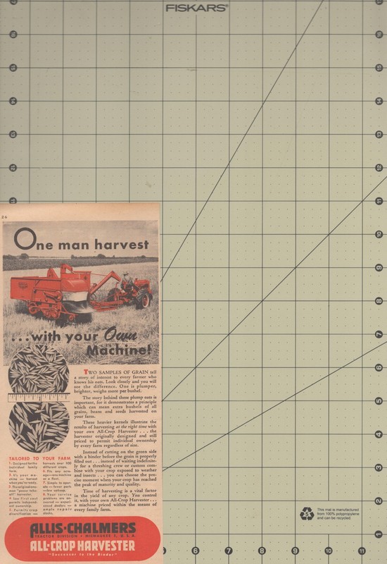 Allis Chalmers All Crop Harvester Vintage Farm Equipment Combines Print Ad 1946 gallery