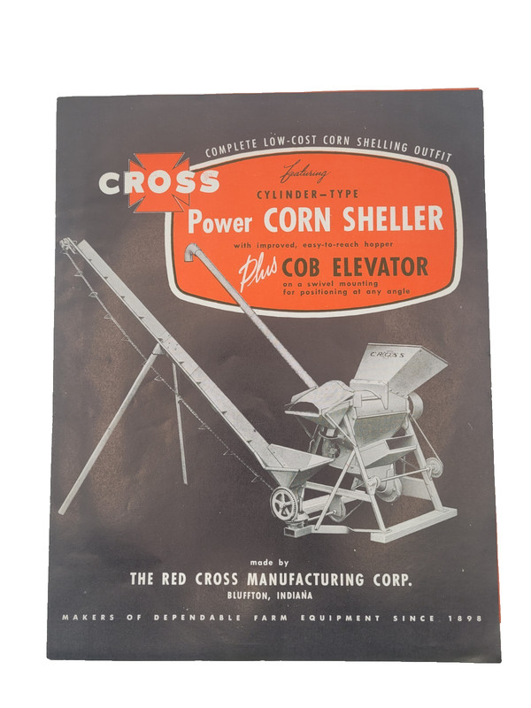 1948 Red Cross Power Corn Sheller & Cob Elevator Farm Equipment Brochure RARE
