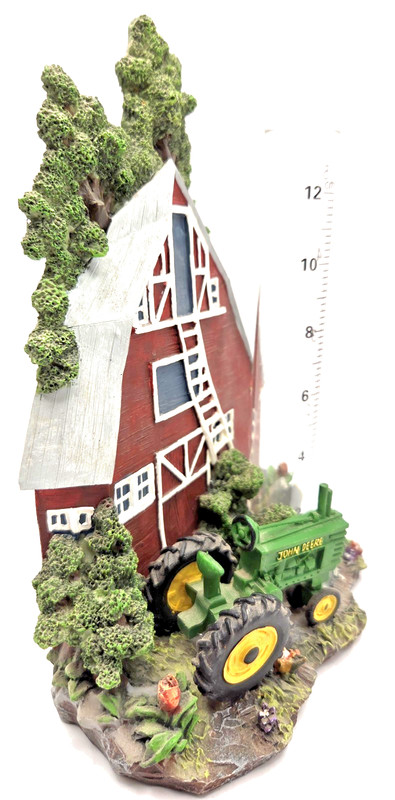 JOHN DEERE Tractor Barn Scene Rain Gauge 29006 gallery