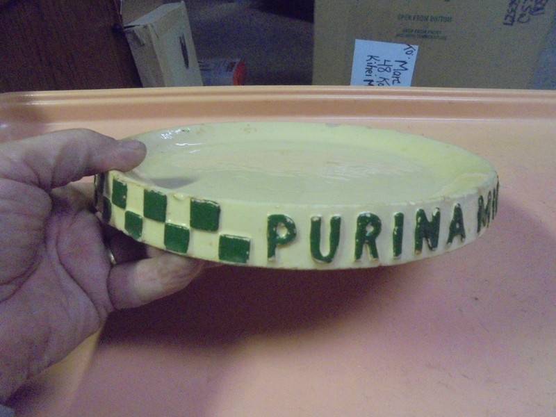Vintage Purina Mink Chow Feeder Plate Dark Green gallery