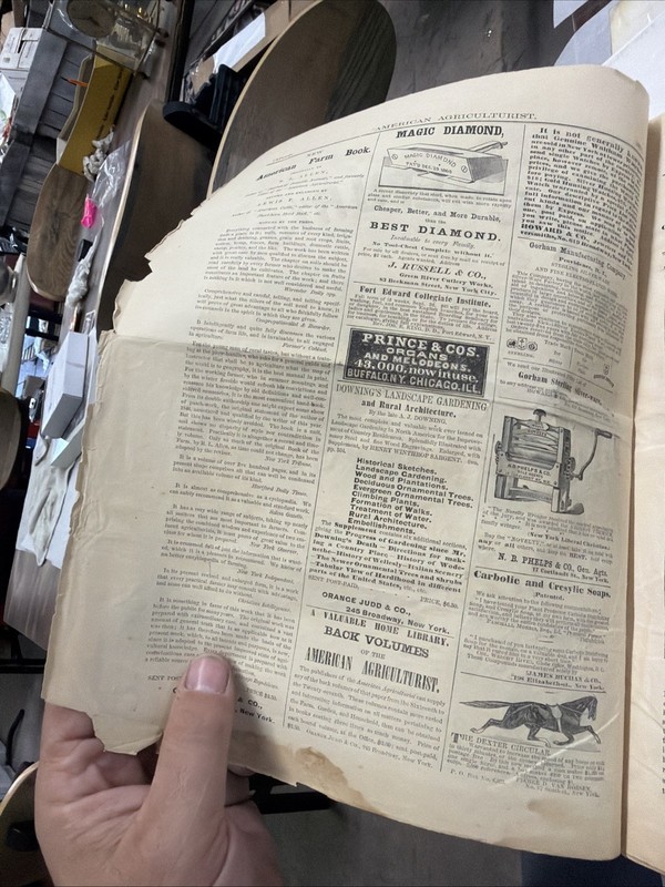 1869 American AGRICULTURIST August 186Original Paper, string binding FARMING USA gallery