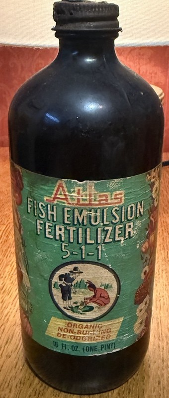 Vintage Atlas / Fish Emulsion Fertilizer 5-1-1 Empty Bottle