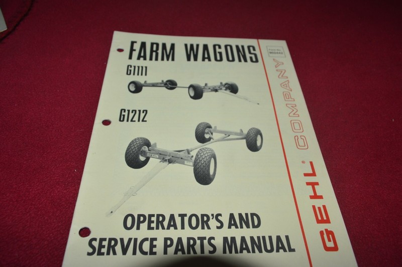 Gehl G1111 G1212 Farm Wagon Running Gear Operator’s Parts Manual MFPA