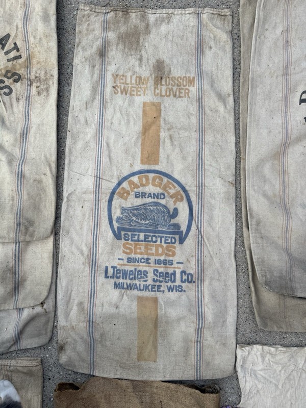 BEMIS A Chase Fulton Seamless Feed Seed Canvas Heavy Cotton Sack Farm Bag U Pick gallery