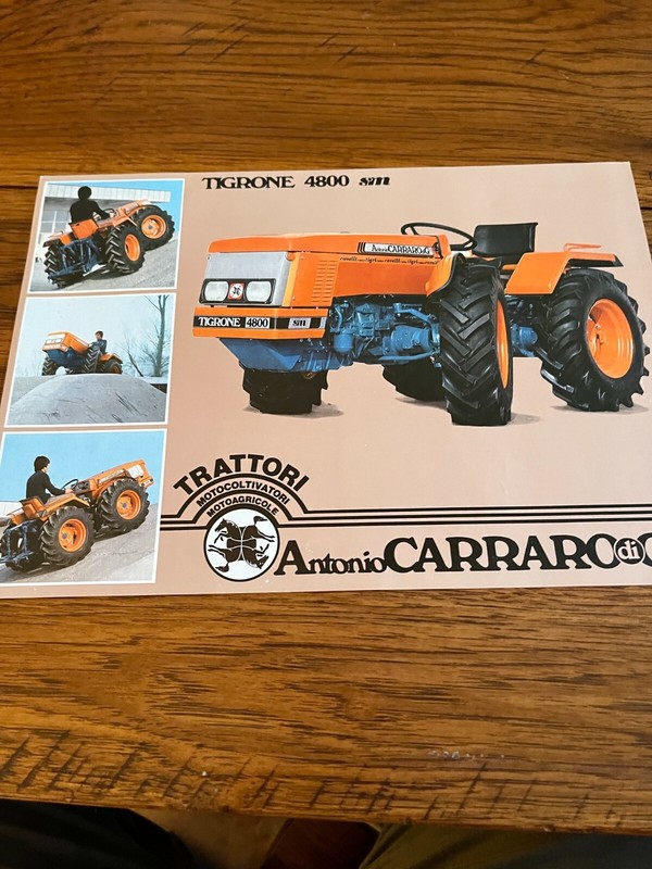 Antonio Carraro Di G Tigrone 4800 Tractor Brochure FCCA