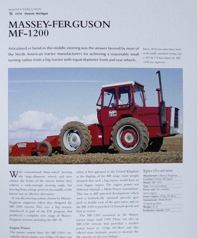 Massey Ferguson Tractor Picture Article Info Sheet Out of Print Farm Wall Art