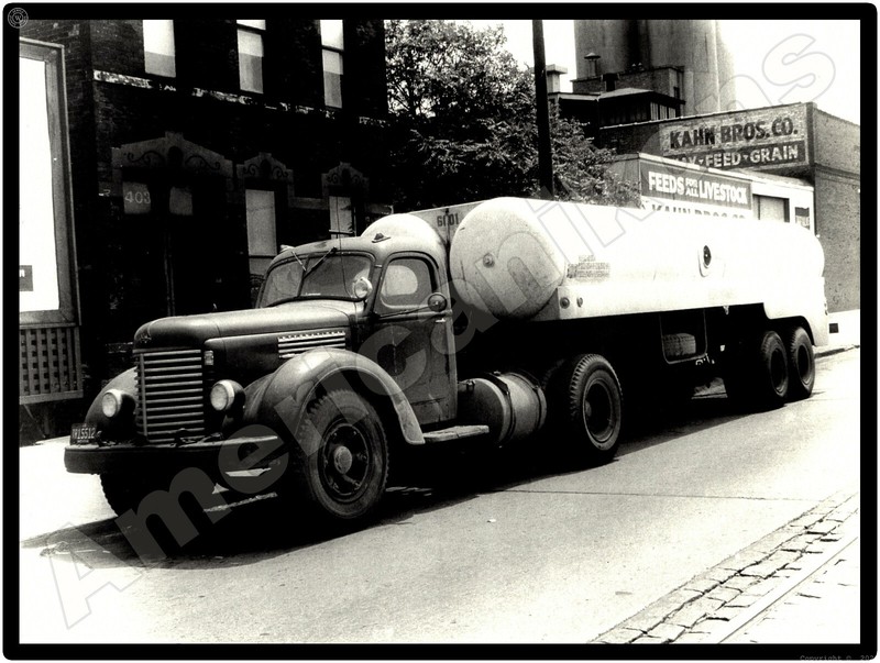International IH Trucks New Metal Sign: IH w/ Tanker Trailer – Indiana – 1948