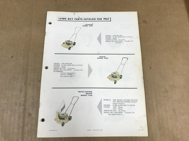 Vintage Lawn-Boy Parts Catalog For 1967