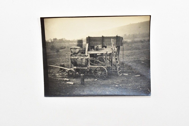 Vintage 1920's Snapshot Farm Tractor Black & White Sepia toned Photograph gallery