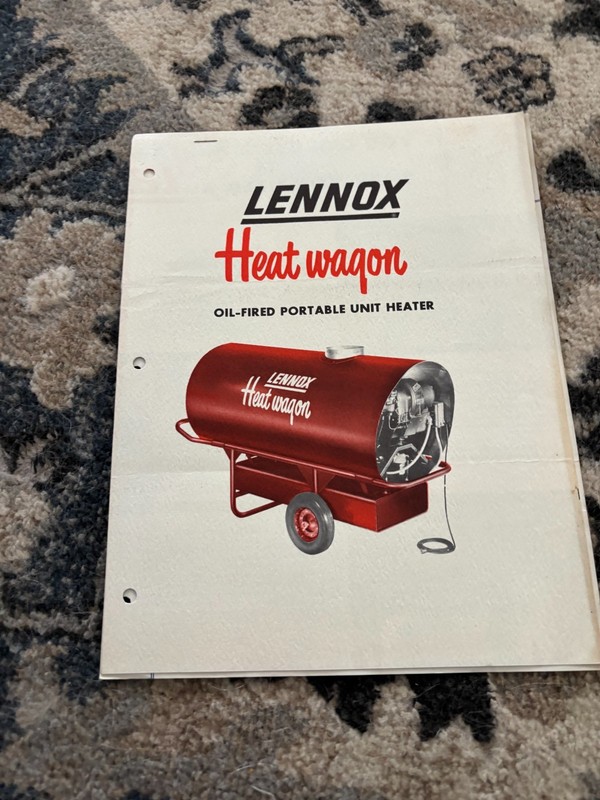 Lennox Heat Wagon Oil Fired Portable Unit Heater Brochure FCCA25