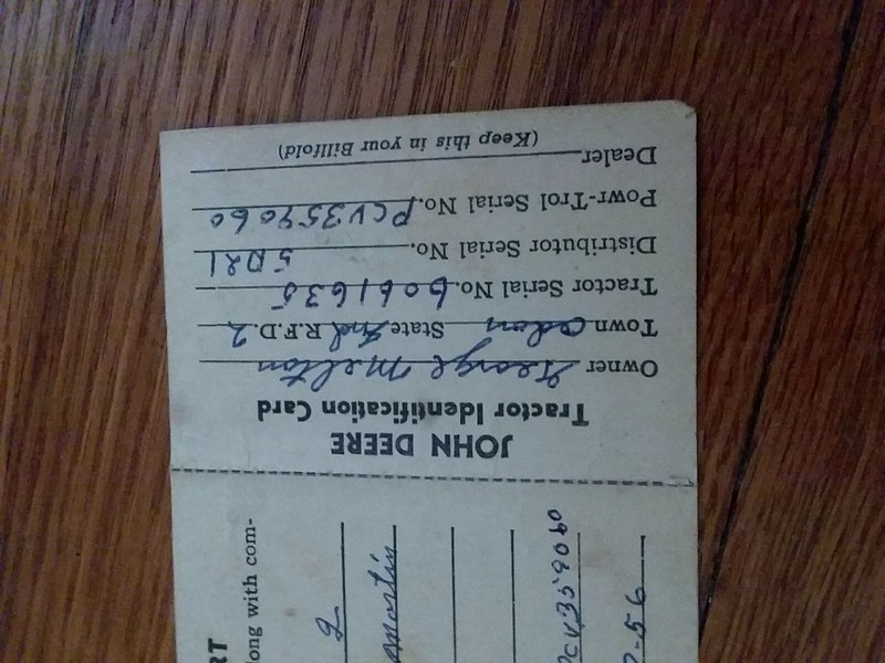 Vintage John Deere Tractor Delivery Ticket 1956 Wallet Farm ID Card gallery