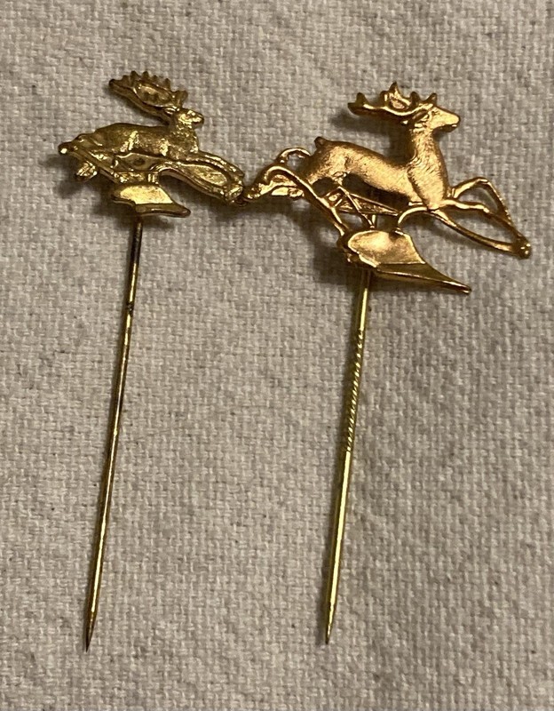 John Deere Plows Implements Advertising Antique Stick Pin 1910-1920 Lot Of Two 2