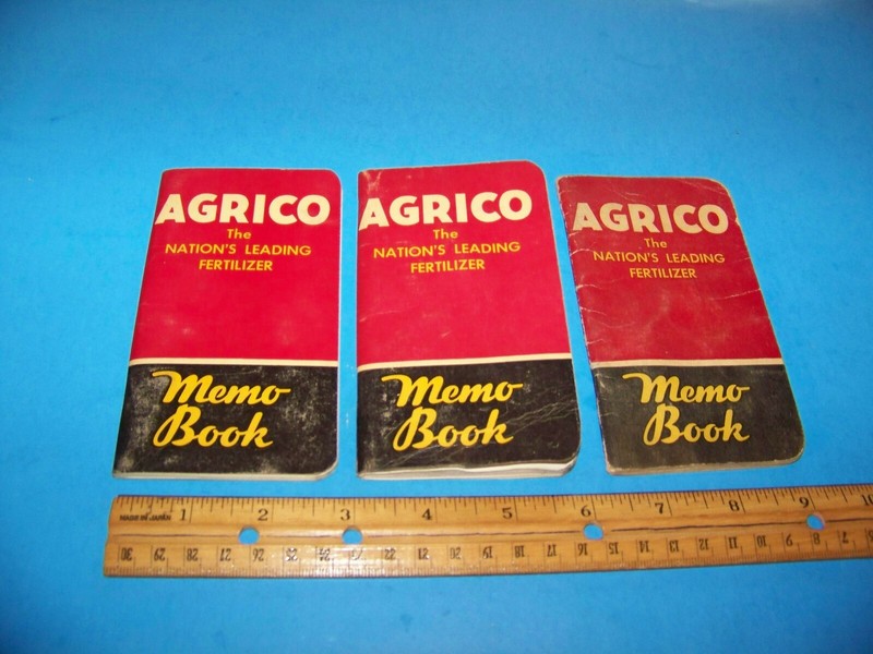 Agrico Memo Books ( 3 ) 1958 & 1956 “The Nation’s Leading Fertilizer”