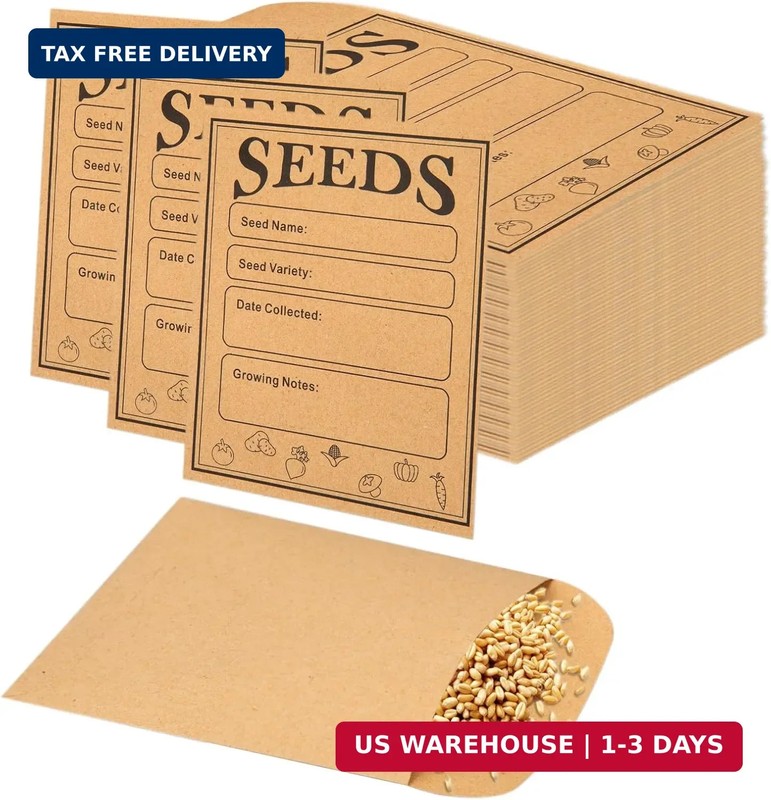 150 Pack Small Seed Saving Envelopes Bulk Blank Paper Coin Packets 4.7×3.2″ FAST