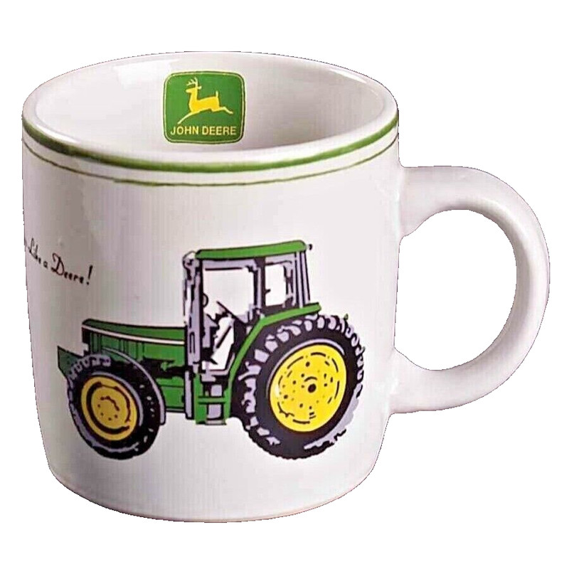 Nothing Runs Like a John Deere Coffee Mug Green Yellow Black White Ceramic NEW