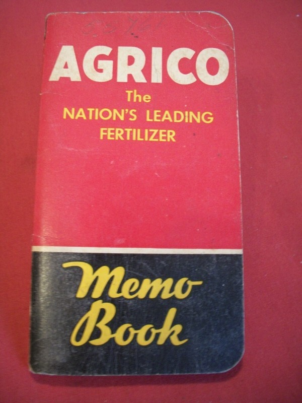 Collectable 1942 Agrico Fertilizer Memo Book