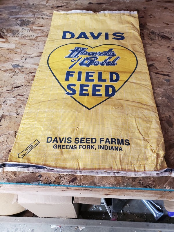 NOS Vintage Corn Field Seed Feed Bag Davis Heart Of Gold Greens Fork Indiana