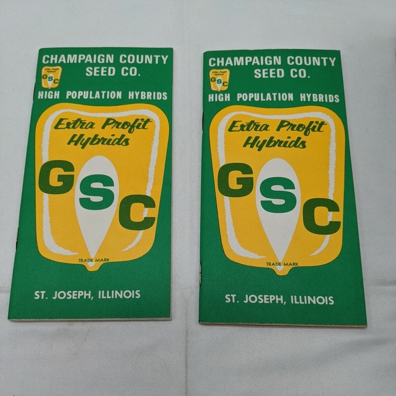 (2) Vintage GSC Extra Profit Hybrid Corn Data Memo Notebook St Joseph Illinois