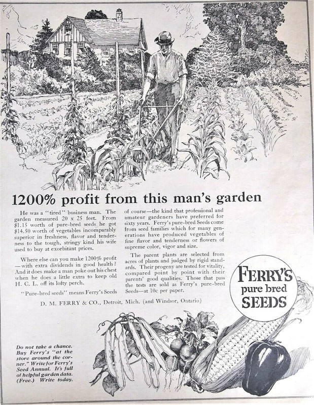 192 Ferry’s Pure Bred Seeds, 1200% Profit From Your Garden