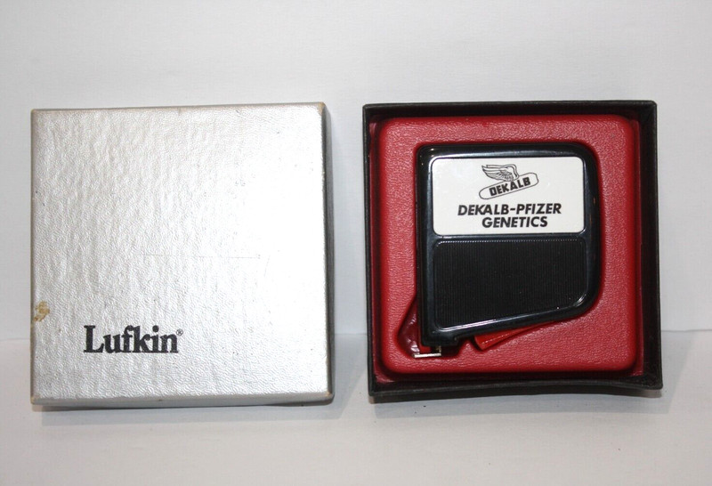 Vintage Dekalb-Pfizer Genetics Advertising Clip on Tape Measure in Box Farm