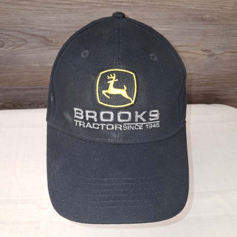 Brooks Tractor John Deere Adjustable Strapback Hat Cap Black