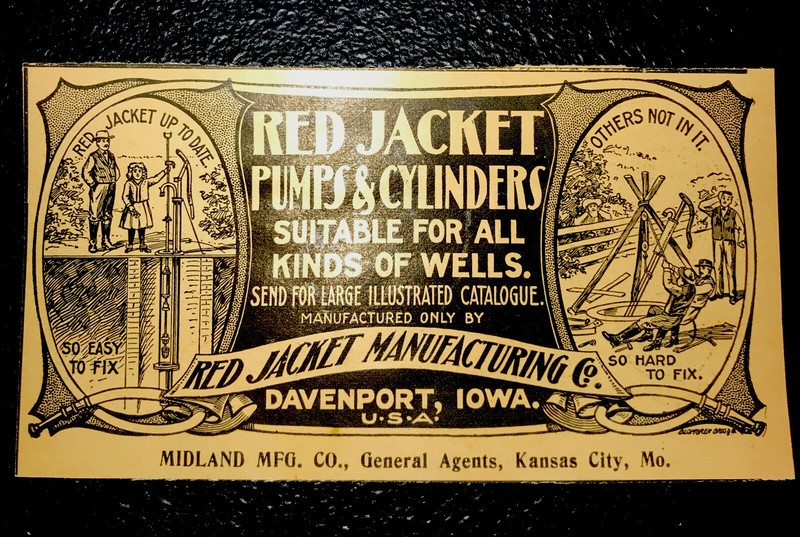 1903 Red Jacket Water Pumps Farm Advertising – Davenport – Iowa