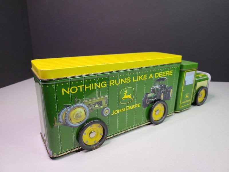 John Deere Truck Tractor 3 Compartment Tin Container The Tin Box Company gallery