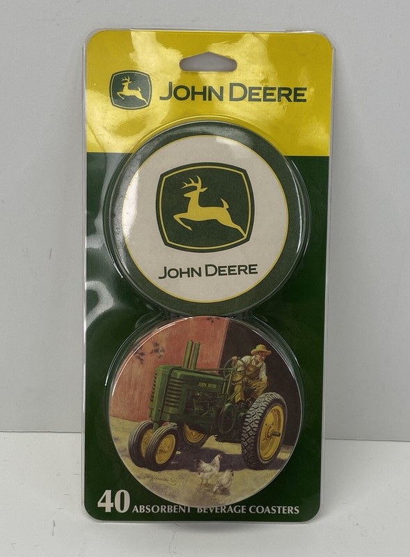 John Deere Set 40 Absorbent Beverage Coasters Licensed Collectable- New
