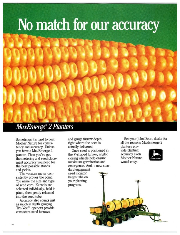 1990s John Deere MaxEmerge 2 Planters – Original Ad (11in x 8.5in) Advertisement