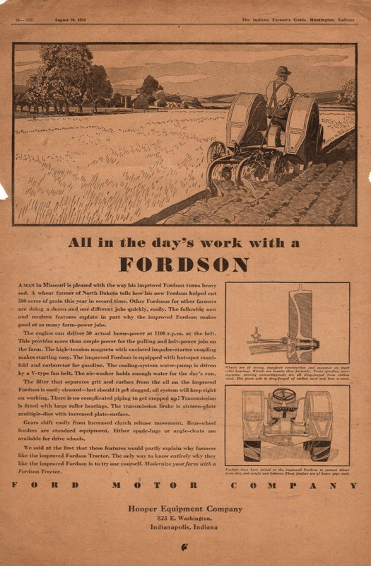 1930 Fordson Tractor ad – Scarce