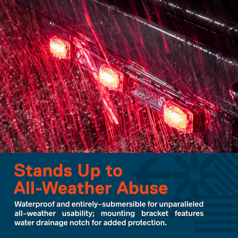 TRUE MODS 15" Inch 9 LED 3 Red Trailer Light Bar [DOT FMVSS 108] [SAE P2] [IP67 gallery