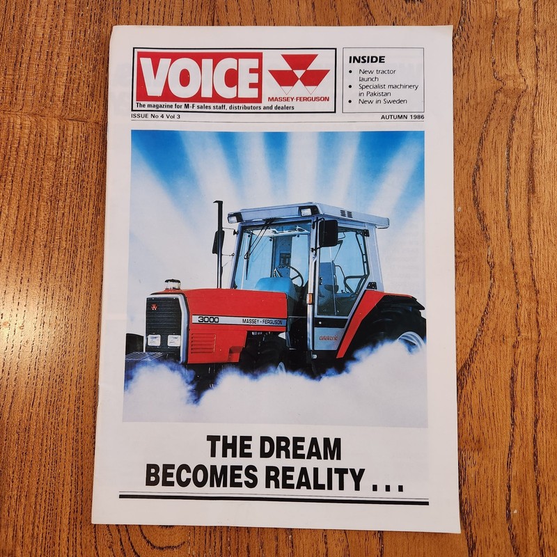 1986 Massey Ferguson 3000 Cover Voice Magazine Issue 4 Vol 3 Autumn 1986 Vintage
