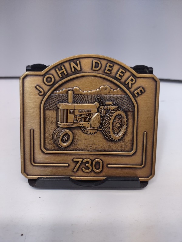 Vintage 1992 John Deere 730 Tractor Calendar Medallion Lee Wayne Company Bronze